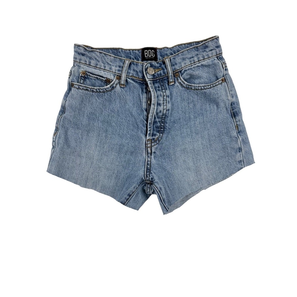BDG Urban Outfitters Denim Cutoff Shorts Womens 24 High Rise Light Wash Raw‎ Hem
